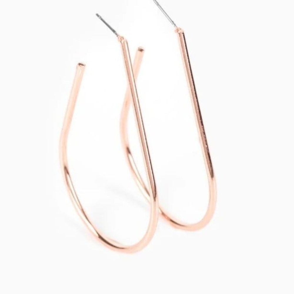City Curves Copper Hoop Earring Fashion Jewelry Paparazzi Teardrop Earrings